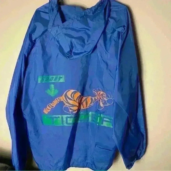 Vintage 90s Disney Tigger Sport Windbreaker Jacket Hooded pullover size L/XL - Picture 2 of 9